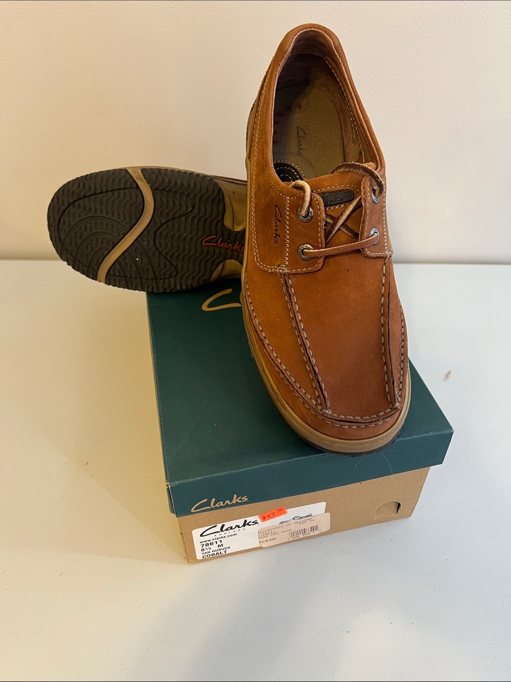 Clarks Men’s Tan Leather Boat Shoes